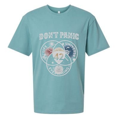 Venn Diagram DonT Panic Life The Universe And Everything 42 Sueded Cloud Jersey T-Shirt