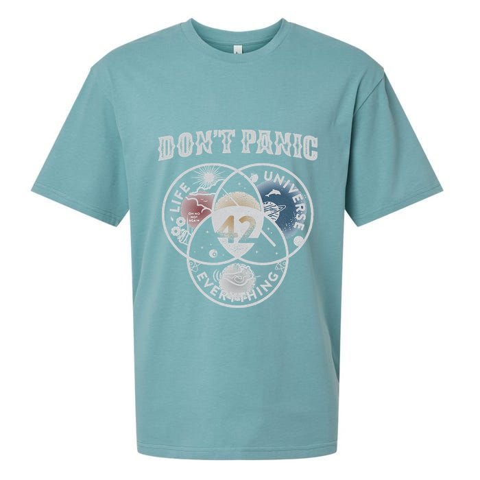 Venn Diagram DonT Panic Life The Universe And Everything 42 Sueded Cloud Jersey T-Shirt