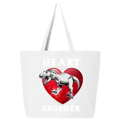 Valentines Day Dinosaur T Rex Crusher Heart Gift 25L Jumbo Tote