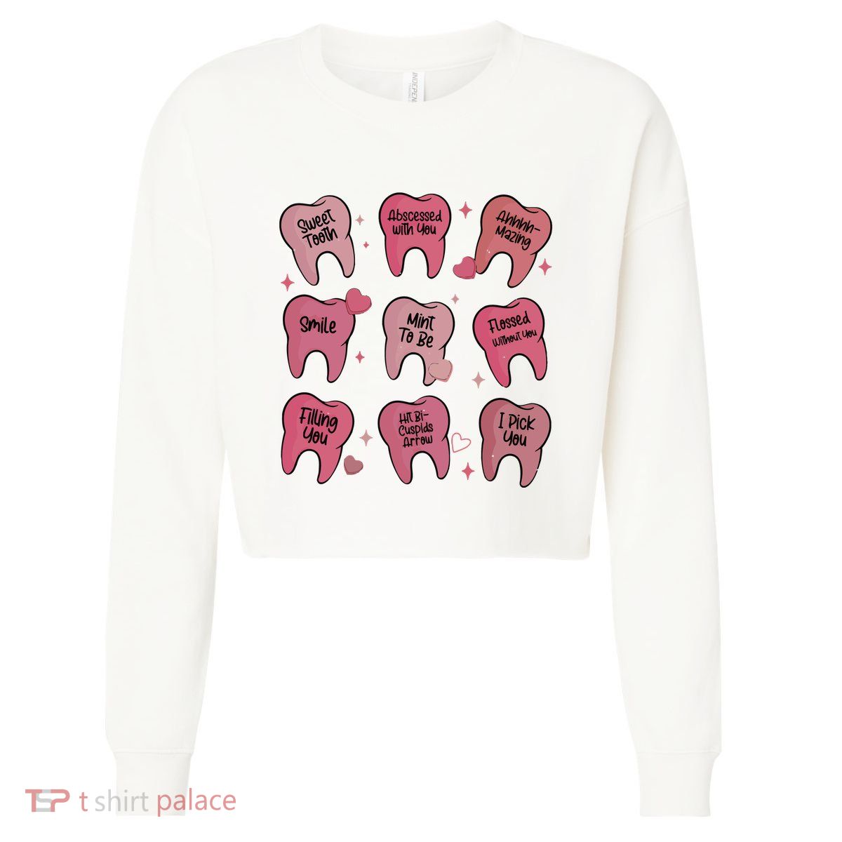 Valentine Dentist Dental Hygienist Cropped Pullover Crew