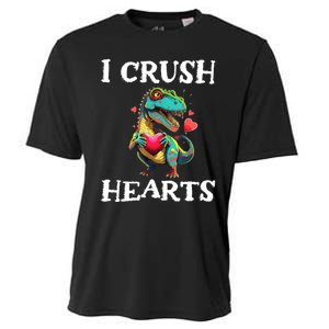 Valentines Day Dinosaur I Crush Hearts Cooling Performance Crew T-Shirt