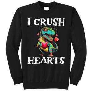 Valentines Day Dinosaur I Crush Hearts Sweatshirt