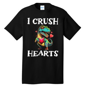 Valentines Day Dinosaur I Crush Hearts Tall T-Shirt