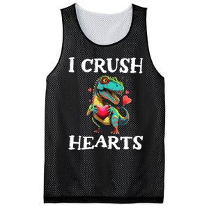 Valentines Day Dinosaur I Crush Hearts Mesh Reversible Basketball Jersey Tank