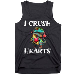 Valentines Day Dinosaur I Crush Hearts Tank Top