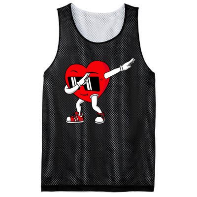 Valentines Day Dabbing Heart Funny Boy Girl Mesh Reversible Basketball Jersey Tank