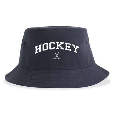 Vintage Distressed Design That Says Hockey Sustainable Bucket Hat