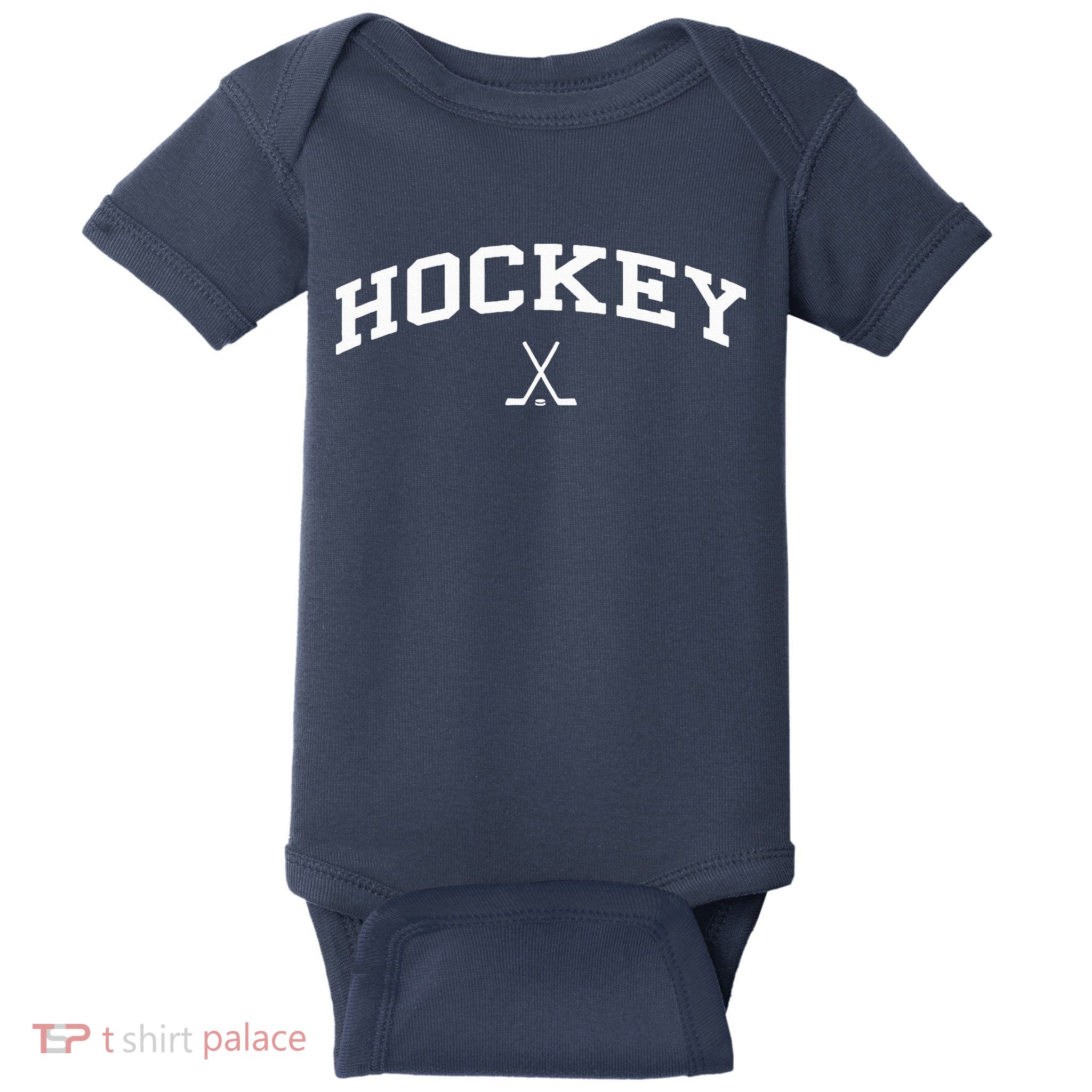 Vintage Distressed Design That Says Hockey Baby Bodysuit