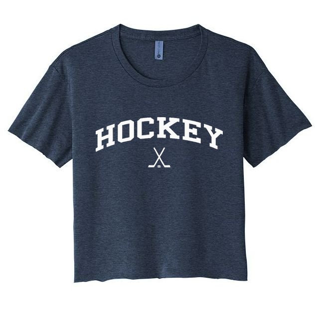 Vintage Distressed Design That Says Hockey Crop Top