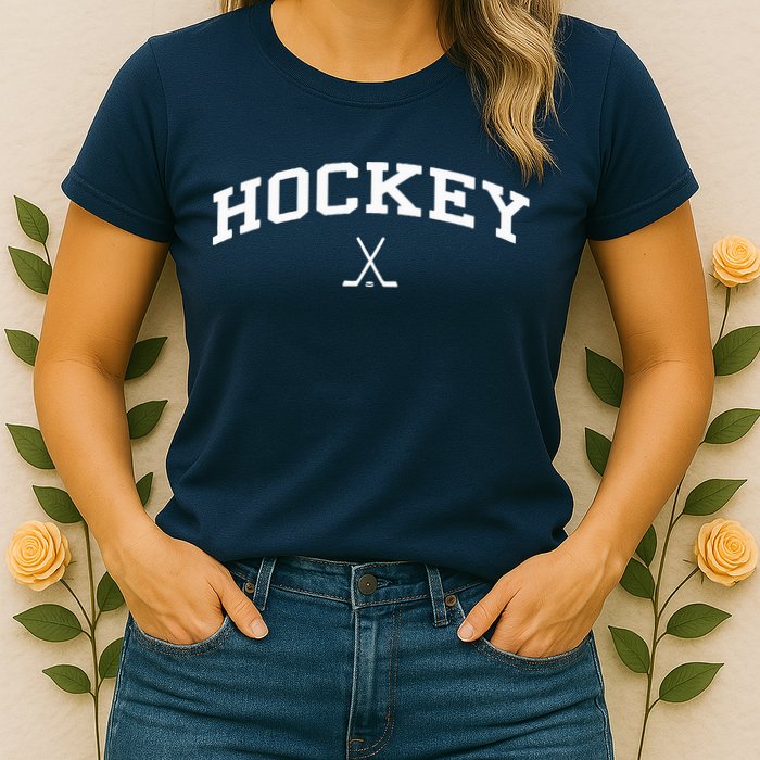 Vintage Distressed Design That Says Hockey Womens T-Shirt