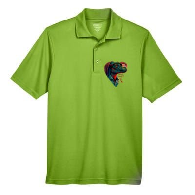 Valentines Day Dinosaur I Steal Hearts Men's Origin Performance Pique Polo