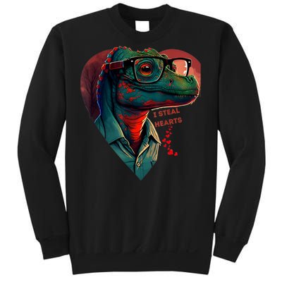 Valentines Day Dinosaur I Steal Hearts Sweatshirt