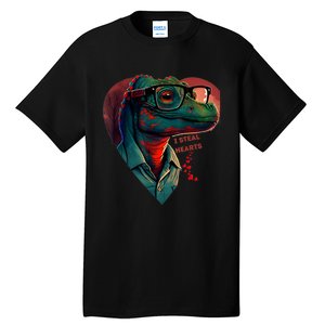 Valentines Day Dinosaur I Steal Hearts Tall T-Shirt