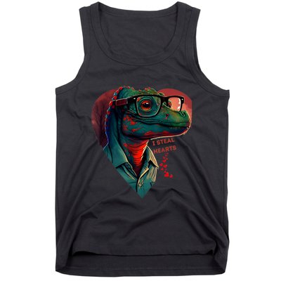 Valentines Day Dinosaur I Steal Hearts Tank Top