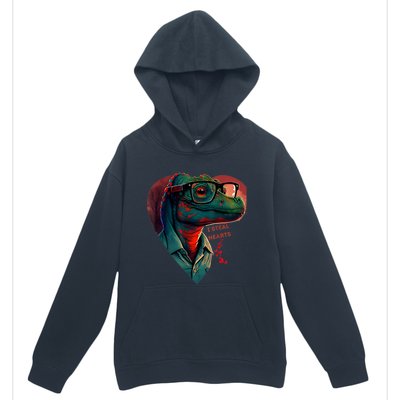 Valentines Day Dinosaur I Steal Hearts Urban Pullover Hoodie