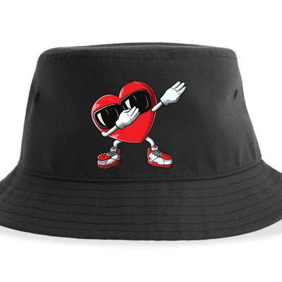 Valentines Day Dabbing Heart Love Dab Dance Funny Sustainable Bucket Hat