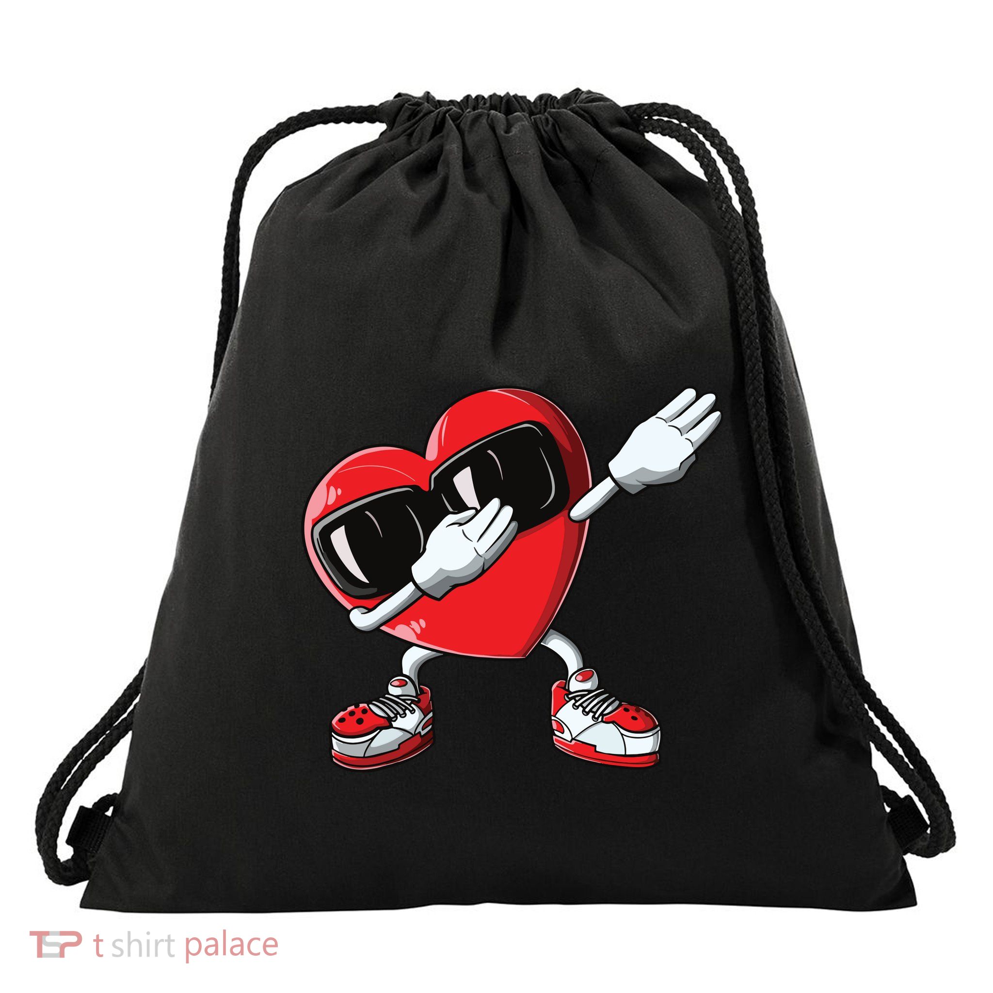Valentines Day Dabbing Heart Love Dab Dance Funny Drawstring Bag