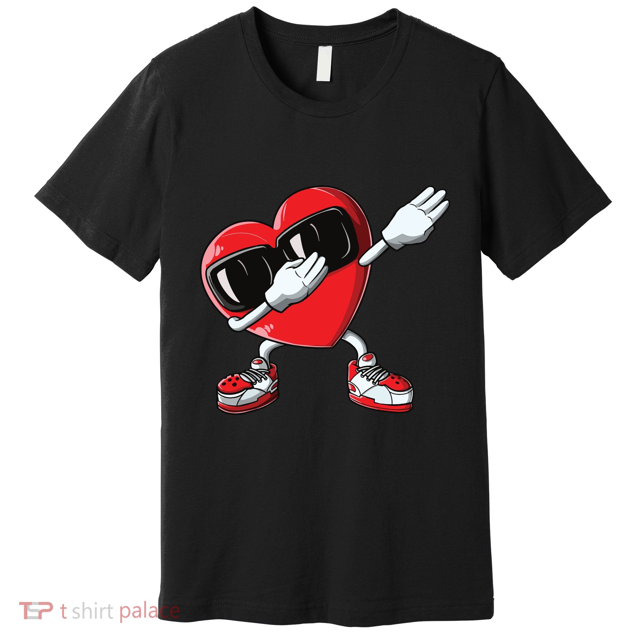 Valentines Day Dabbing Heart Love Dab Dance Funny Premium T-Shirt