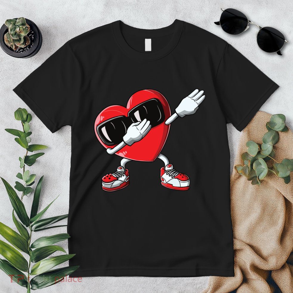Valentines Day Dabbing Heart Love Dab Dance Funny Premium T-Shirt