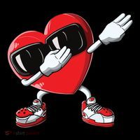 Valentines Day Dabbing Heart Love Dab Dance Funny Premium T-Shirt
