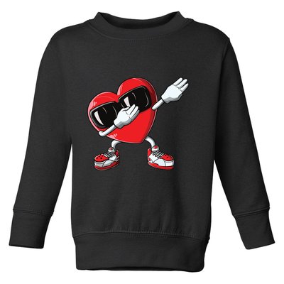 Valentines Day Dabbing Heart Love Dab Dance Funny Toddler Sweatshirt
