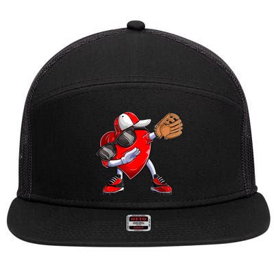 Valentines Day Dabbing Heart Shirt Boys Baseball Catcher 7 Panel Mesh Trucker Snapback Hat