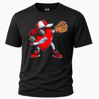Valentines Day Dabbing Heart Shirt Boys Baseball Catcher Cooling Performance Crew T-Shirt