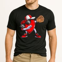 Valentines Day Dabbing Heart Shirt Boys Baseball Catcher Cooling Performance Crew T-Shirt