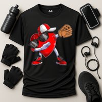 Valentines Day Dabbing Heart Shirt Boys Baseball Catcher Cooling Performance Crew T-Shirt