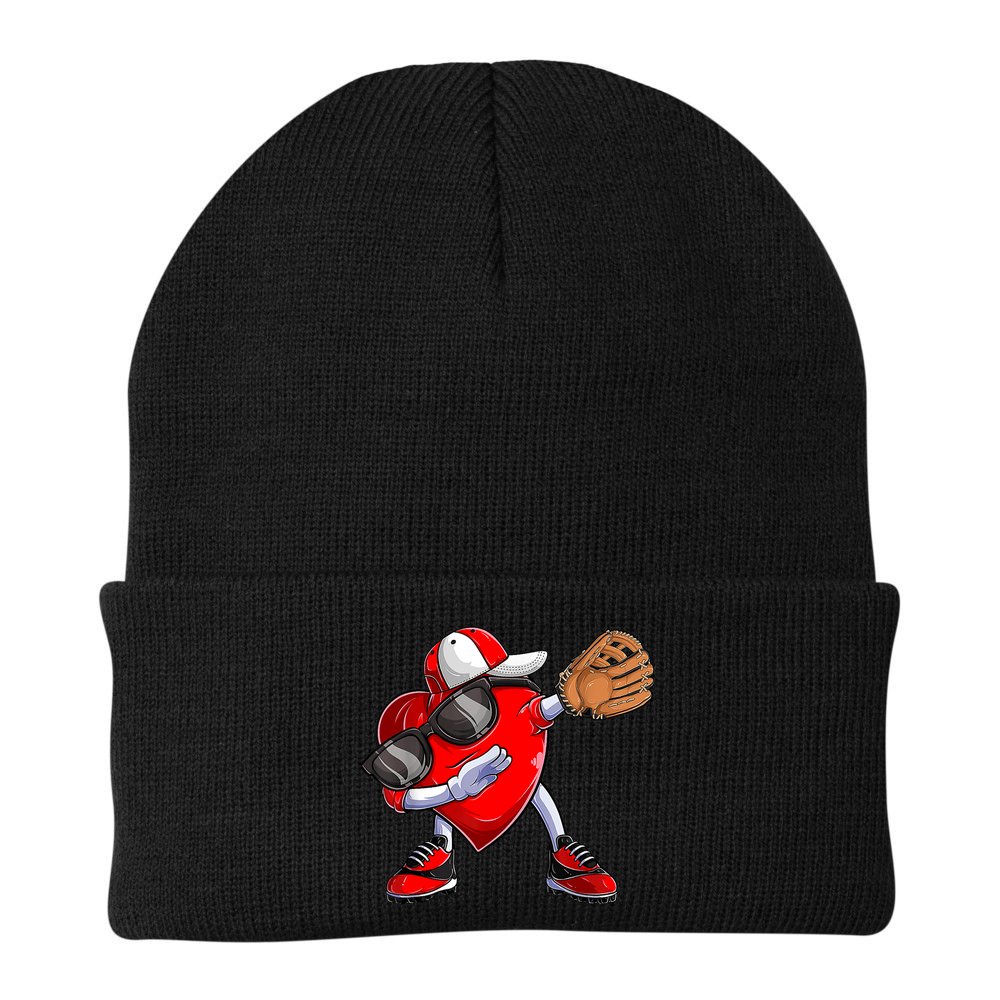 Valentines Day Dabbing Heart Shirt Boys Baseball Catcher Beanie