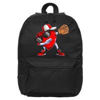 Valentines Day Dabbing Heart Shirt Boys Baseball Catcher 16 in Basic Backpack