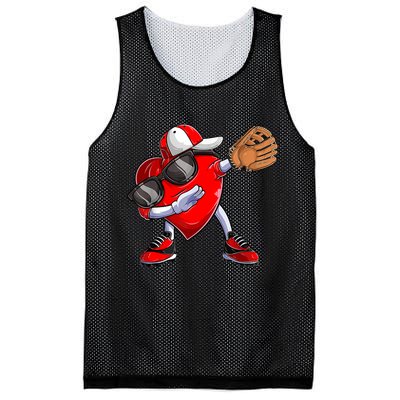 Valentines Day Dabbing Heart Shirt Boys Baseball Catcher Mesh Reversible Basketball Jersey Tank