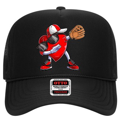 Valentines Day Dabbing Heart Shirt Boys Baseball Catcher Hat