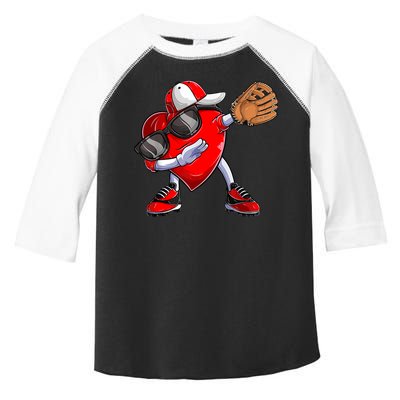 Valentines Day Dabbing Heart Shirt Boys Baseball Catcher Toddler Fine Jersey T-Shirt