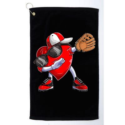 Valentines Day Dabbing Heart Shirt Boys Baseball Catcher Golf Towel