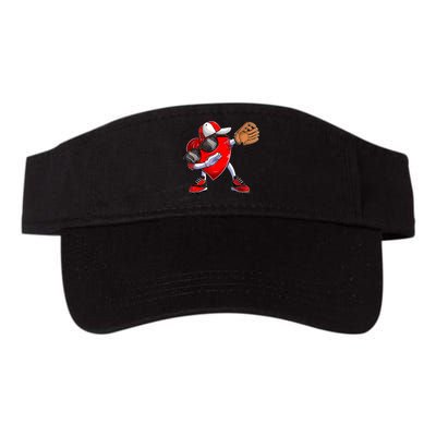 Valentines Day Dabbing Heart Shirt Boys Baseball Catcher Visor