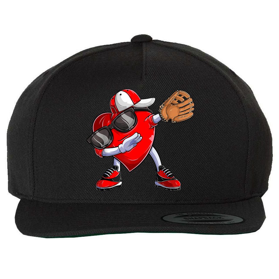 Valentines Day Dabbing Heart Shirt Boys Baseball Catcher Wool Snapback Cap