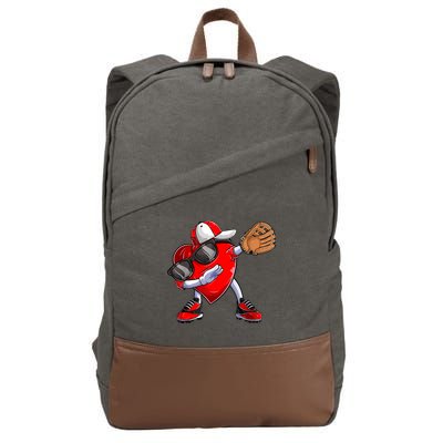 Valentines Day Dabbing Heart Shirt Boys Baseball Catcher Cotton Canvas Backpack