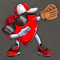 Valentines Day Dabbing Heart Shirt Boys Baseball Catcher Cotton Canvas Backpack