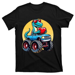 Valentines Day Dinosaur Catzilla Riding Truck Funny T-Shirt