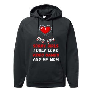 Valentines Day Design For Video Games Performance Fleece Hoodie