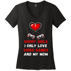 Valentines Day Design For Video Games Women's V-Neck T-Shirt