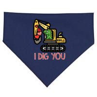 Valentines Day Excavator Dino I Dig You USA-Made Doggie Bandana