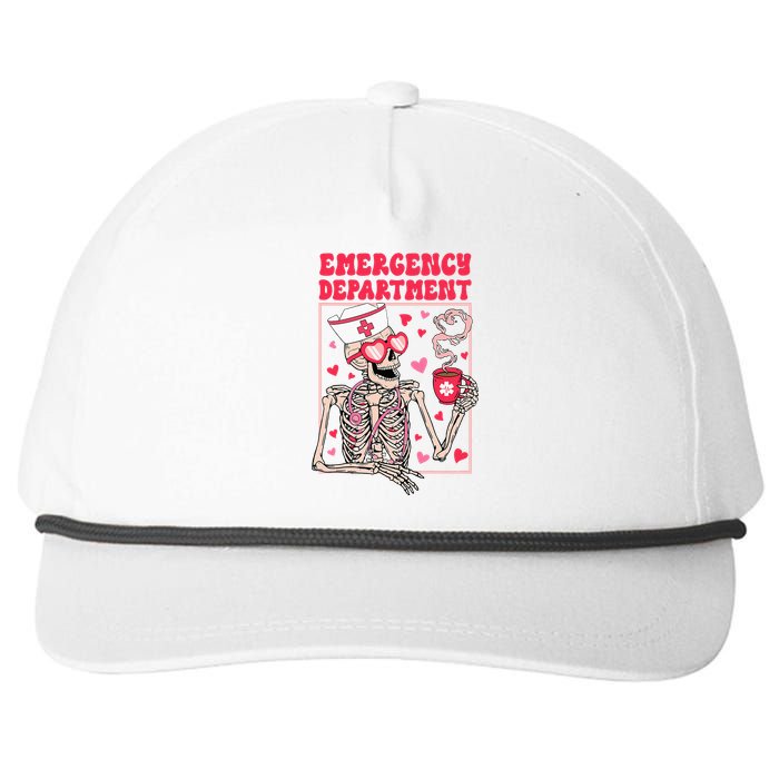 Valentines Day Emergency Department Er Ed Nurse Tech Nursing Snapback Five-Panel Rope Hat