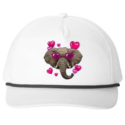 Valentines Day Elephant Heart Love Couples Elephant Lover Cool Gift Snapback Five-Panel Rope Hat