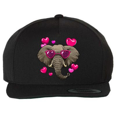 Valentines Day Elephant Heart Love Couples Elephant Lover Cool Gift Wool Snapback Cap