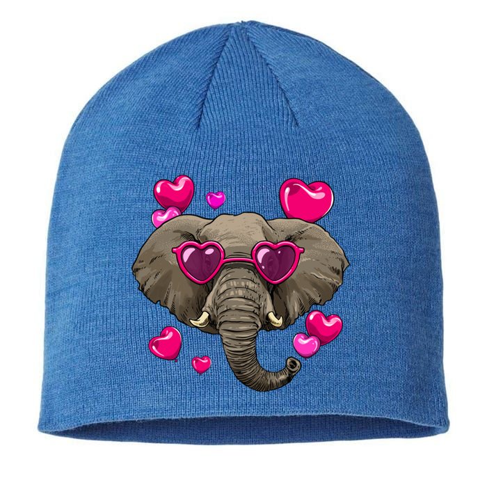 Valentines Day Elephant Heart Love Couples Elephant Lover Cool Gift Sustainable Beanie