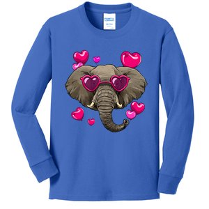 Valentines Day Elephant Heart Love Couples Elephant Lover Cool Gift Kids Long Sleeve Shirt