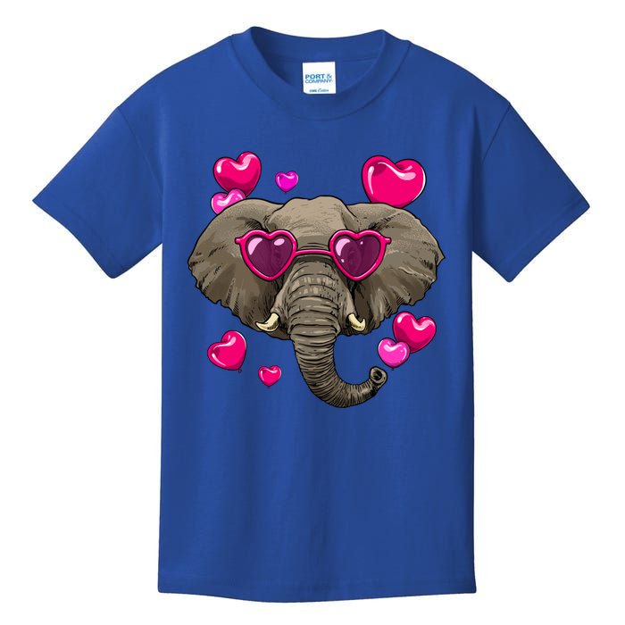 Valentines Day Elephant Heart Love Couples Elephant Lover Cool Gift Kids T-Shirt