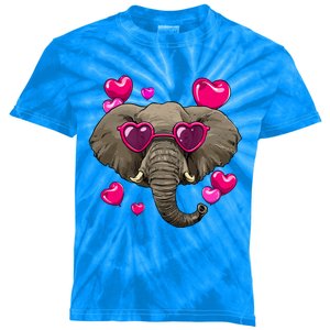 Valentines Day Elephant Heart Love Couples Elephant Lover Cool Gift Kids Tie-Dye T-Shirt